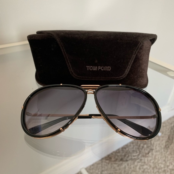 Tom Ford Black & Gold Aviator Sunglasses